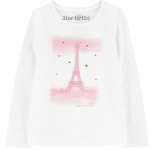 Girls OshKosh B'Gosh Paris Long Sleeve Tee. Size 12/12A NWT
